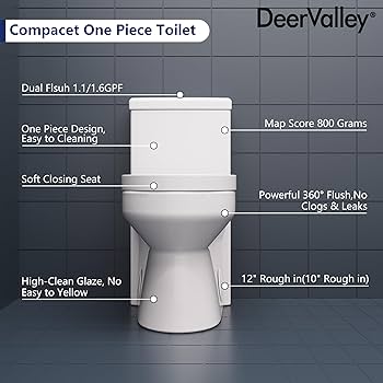 UNITED DAIRIES UD012 “an afflicted” DeerValley Compact One Piece Toilet, 12'' Rough-in Small